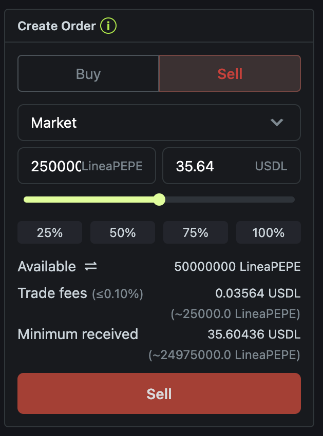 Sell PEPE token